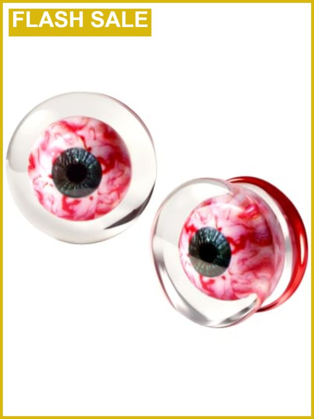 Acrylic Halloween Eyeball Ear Gauge Plugs 2PC Set